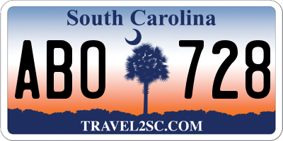 SC license plate ABO728