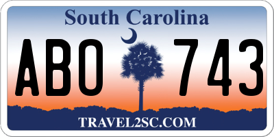 SC license plate ABO743