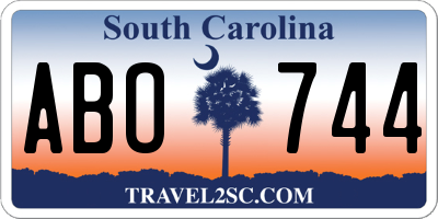 SC license plate ABO744