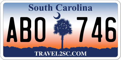 SC license plate ABO746