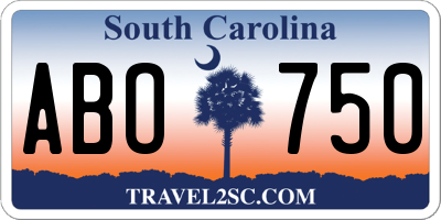 SC license plate ABO750
