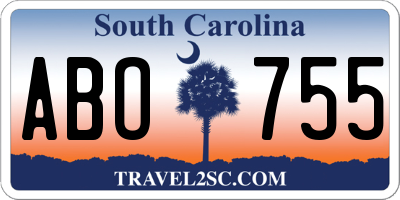 SC license plate ABO755