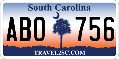 SC license plate ABO756