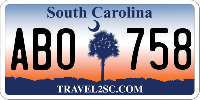 SC license plate ABO758