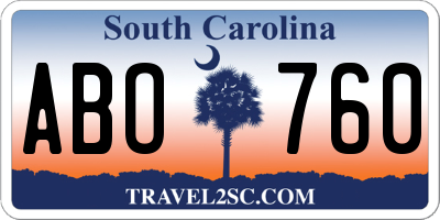 SC license plate ABO760