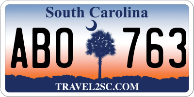 SC license plate ABO763