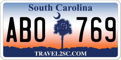 SC license plate ABO769