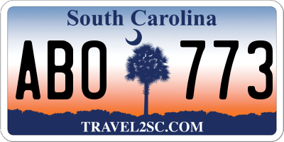 SC license plate ABO773