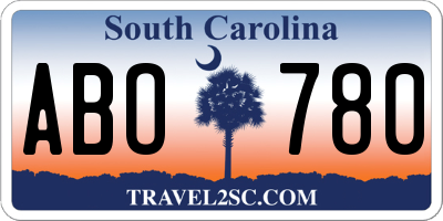 SC license plate ABO780