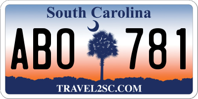 SC license plate ABO781
