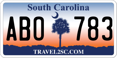 SC license plate ABO783