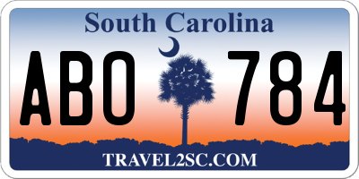 SC license plate ABO784