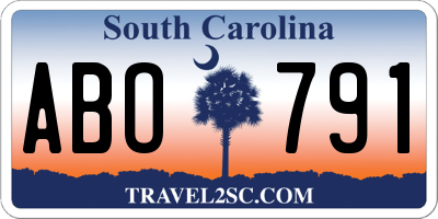 SC license plate ABO791