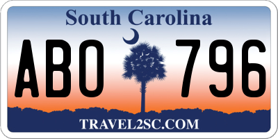 SC license plate ABO796