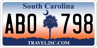 SC license plate ABO798