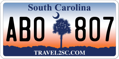 SC license plate ABO807