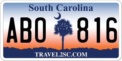 SC license plate ABO816