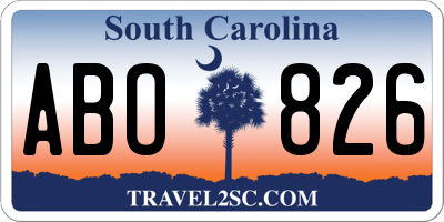 SC license plate ABO826