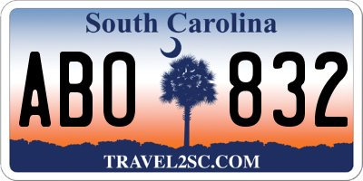 SC license plate ABO832