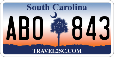SC license plate ABO843