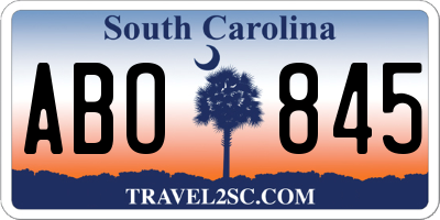 SC license plate ABO845