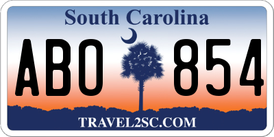 SC license plate ABO854