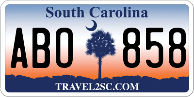 SC license plate ABO858
