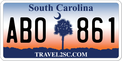 SC license plate ABO861