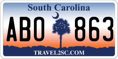 SC license plate ABO863