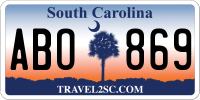 SC license plate ABO869