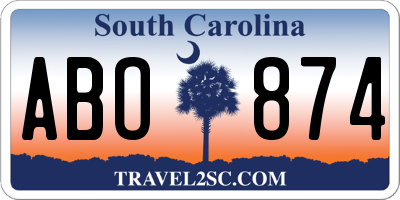 SC license plate ABO874