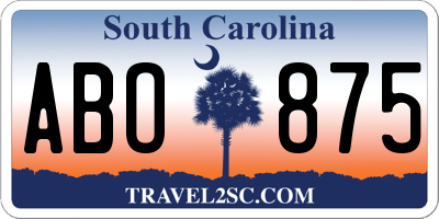 SC license plate ABO875