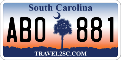 SC license plate ABO881