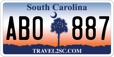 SC license plate ABO887