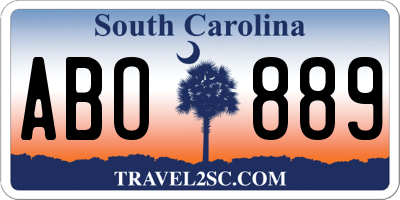 SC license plate ABO889