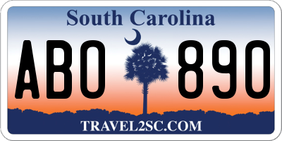 SC license plate ABO890