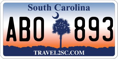 SC license plate ABO893