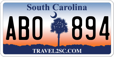SC license plate ABO894