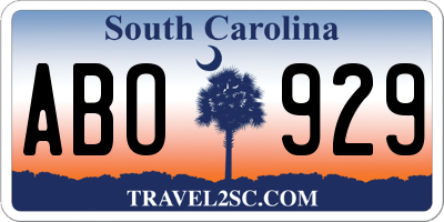SC license plate ABO929