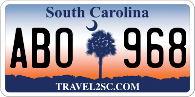 SC license plate ABO968