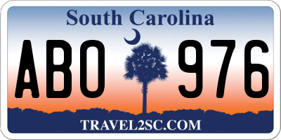 SC license plate ABO976