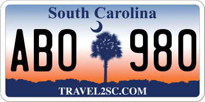 SC license plate ABO980