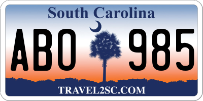 SC license plate ABO985