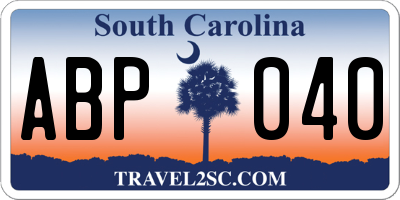 SC license plate ABP040