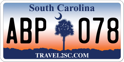 SC license plate ABP078
