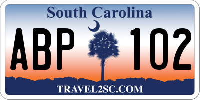 SC license plate ABP102