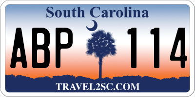 SC license plate ABP114
