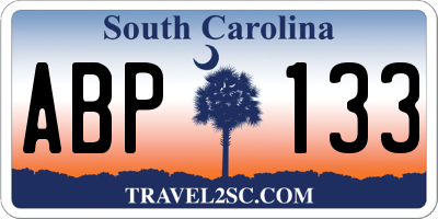 SC license plate ABP133