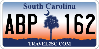 SC license plate ABP162