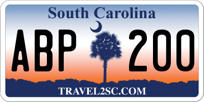 SC license plate ABP200